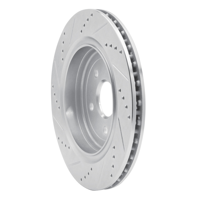 Cadillac ATS Brake Rotor (1) - Rear Right - R1 Concepts - Drilled & Slotted - Silver - `16-`24